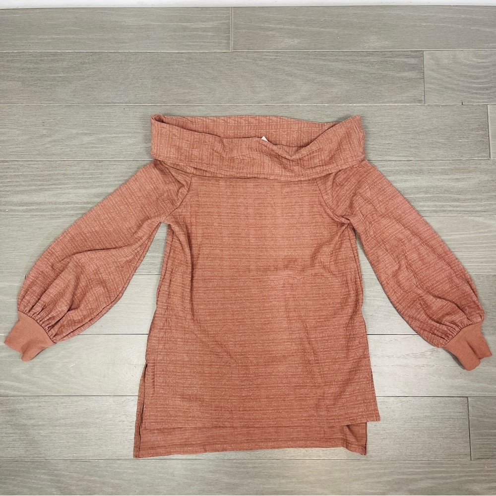 NWT Anthropologie Off The Shoulder Pullover Copper Tunic Top Balloon Sleeve XS - Picture 9 of 15